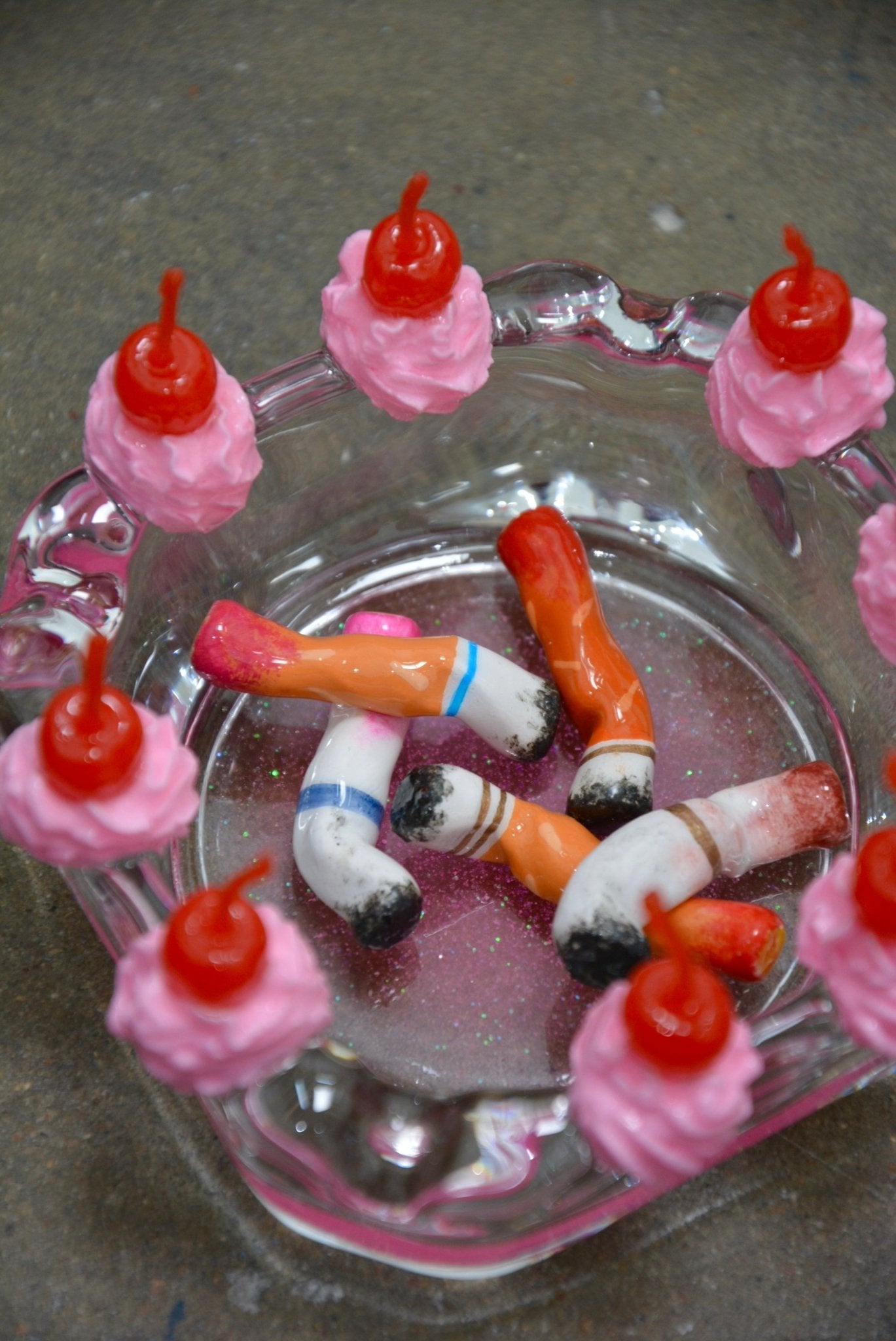 LIPSTICK STAINED CERAMIC CIGARETTES - SET OF FIVE - House of Savage