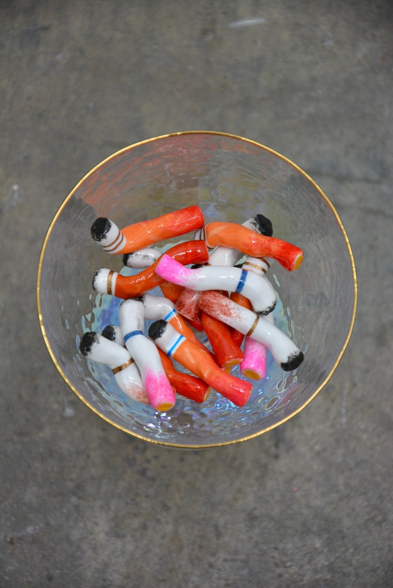 LIPSTICK STAINED CERAMIC CIGARETTES - SET OF FIVE - House of Savage