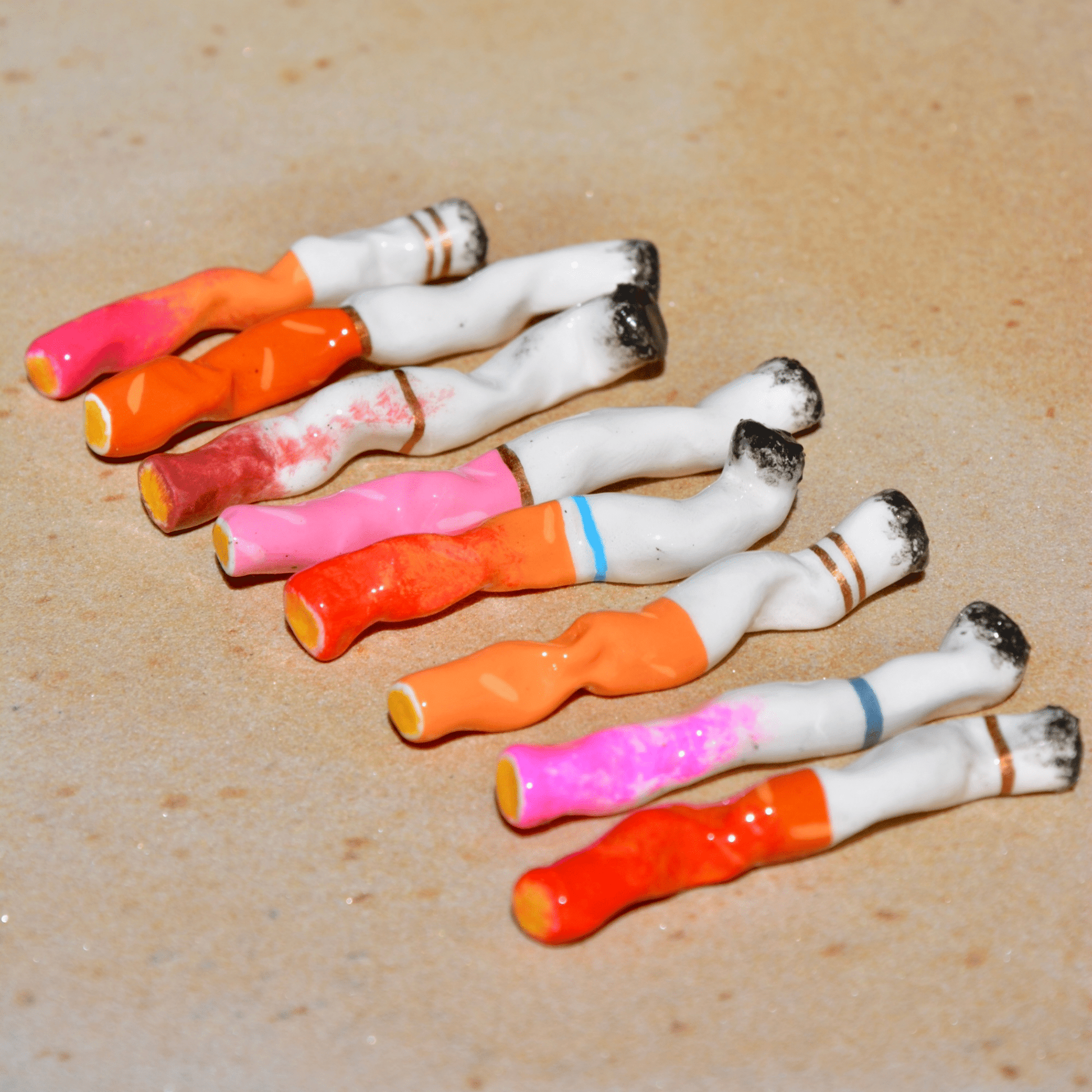 LONG VANITY CERAMIC CIGARETTES - SET OF EIGHT - House of Savage