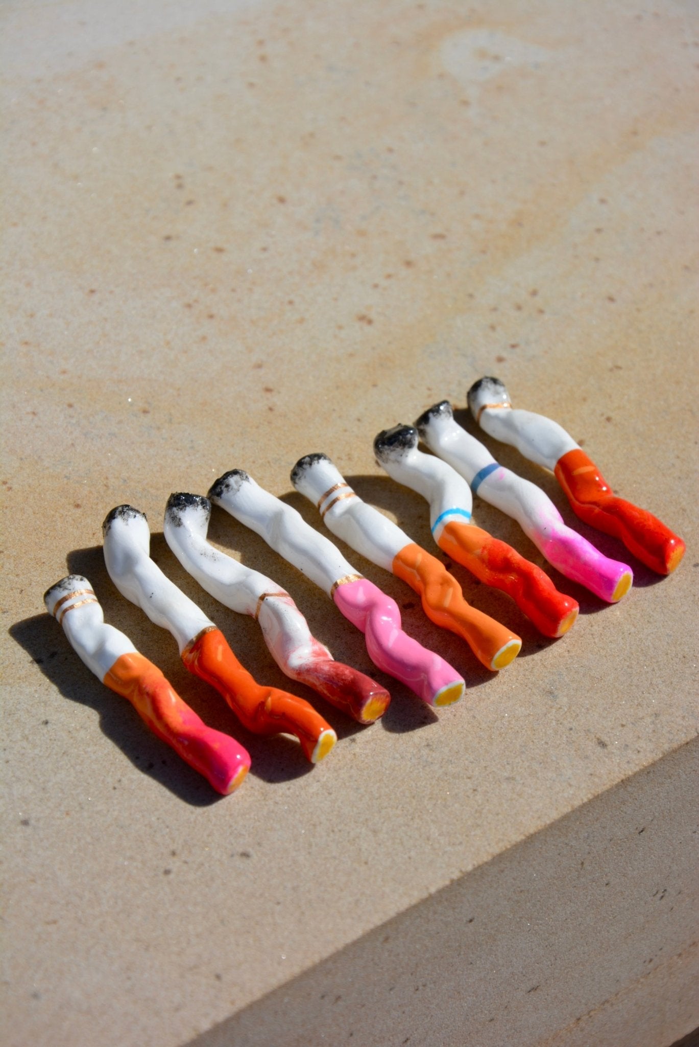 LONG VANITY CERAMIC CIGARETTES - SET OF EIGHT - House of Savage