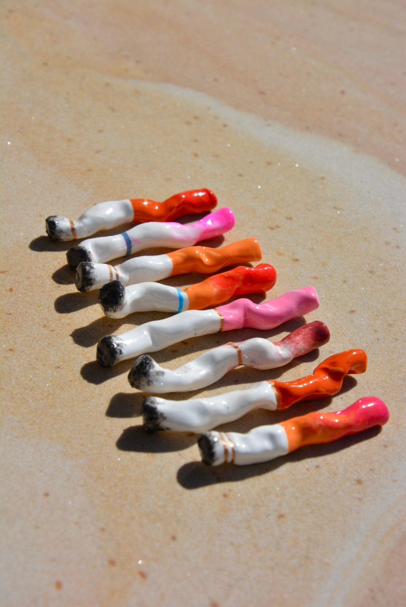 LONG VANITY CERAMIC CIGARETTES - SET OF EIGHT - House of Savage