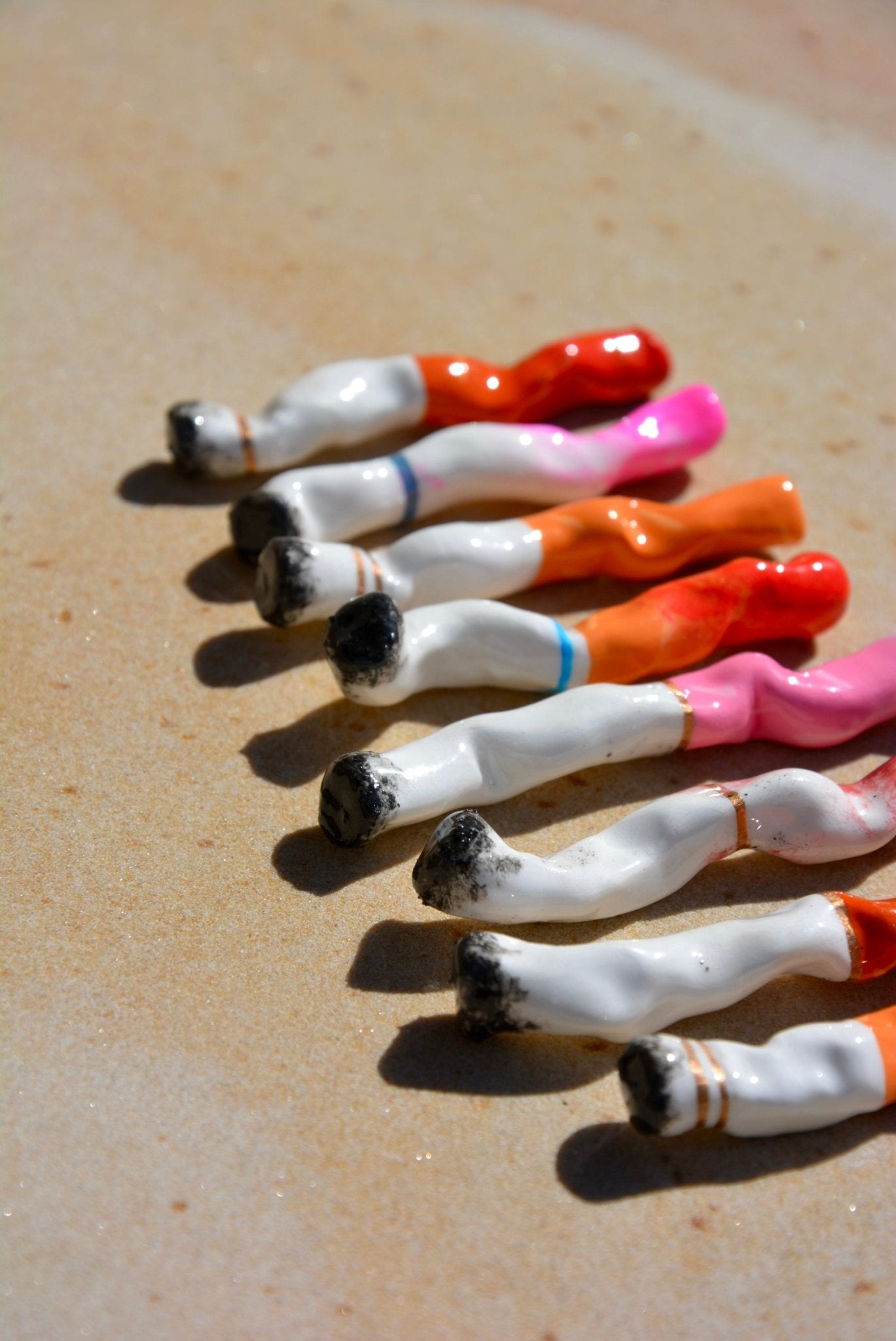 LONG VANITY CERAMIC CIGARETTES - SET OF EIGHT - House of Savage