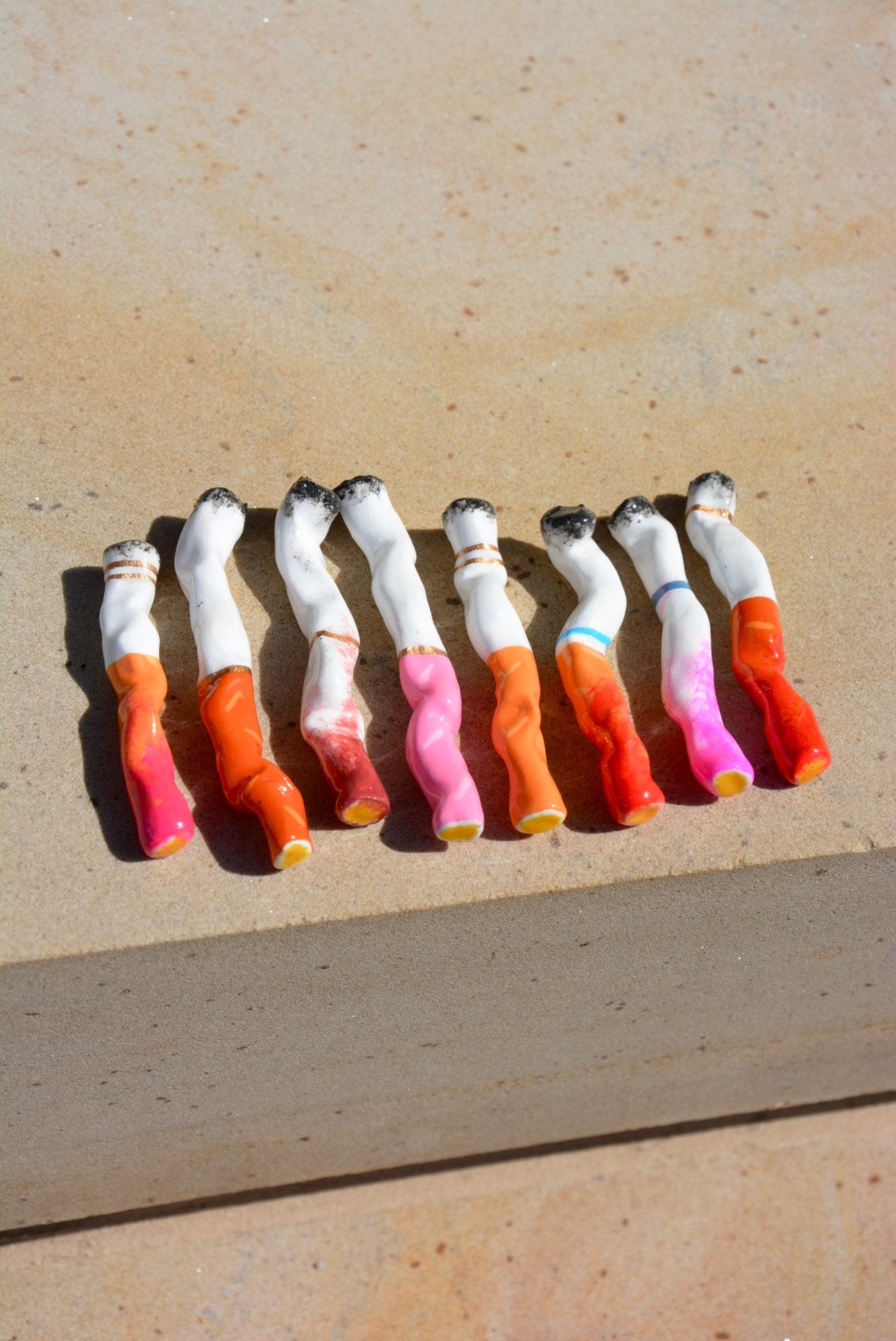 LONG VANITY CERAMIC CIGARETTES - SET OF EIGHT - House of Savage