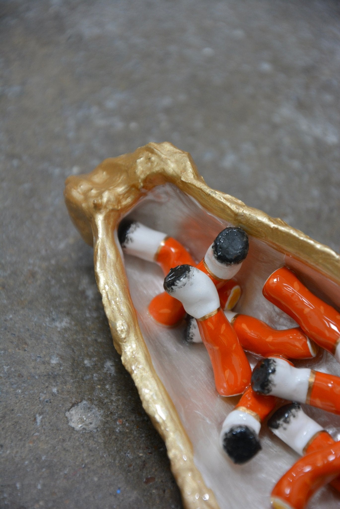 OYSTER SHELL CIGARETTE SCULPTURE - House of Savage