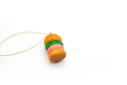 mini CERAMIC GUMMY BURGER ORNAMENT