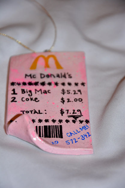 CERAMIC MICKEY D’S “RECEIPT” ORNAMENT