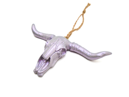 METALLIC PURPLE SKULL ORNAMENT