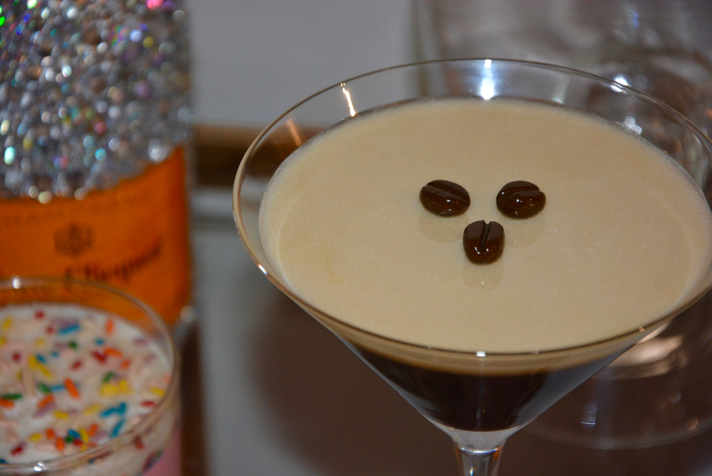 FAUX ESPRESSO MARTINI DECOR