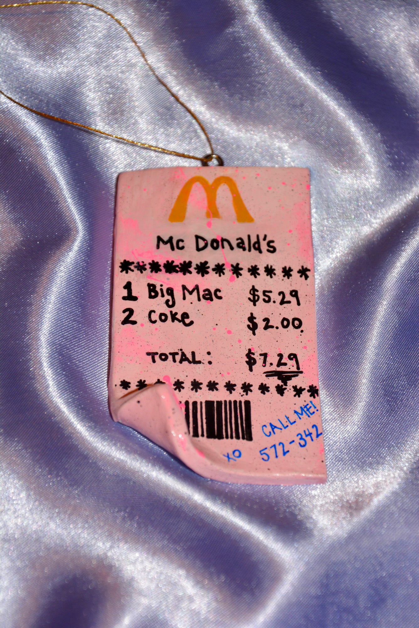 CERAMIC MICKEY D’S “RECEIPT” ORNAMENT