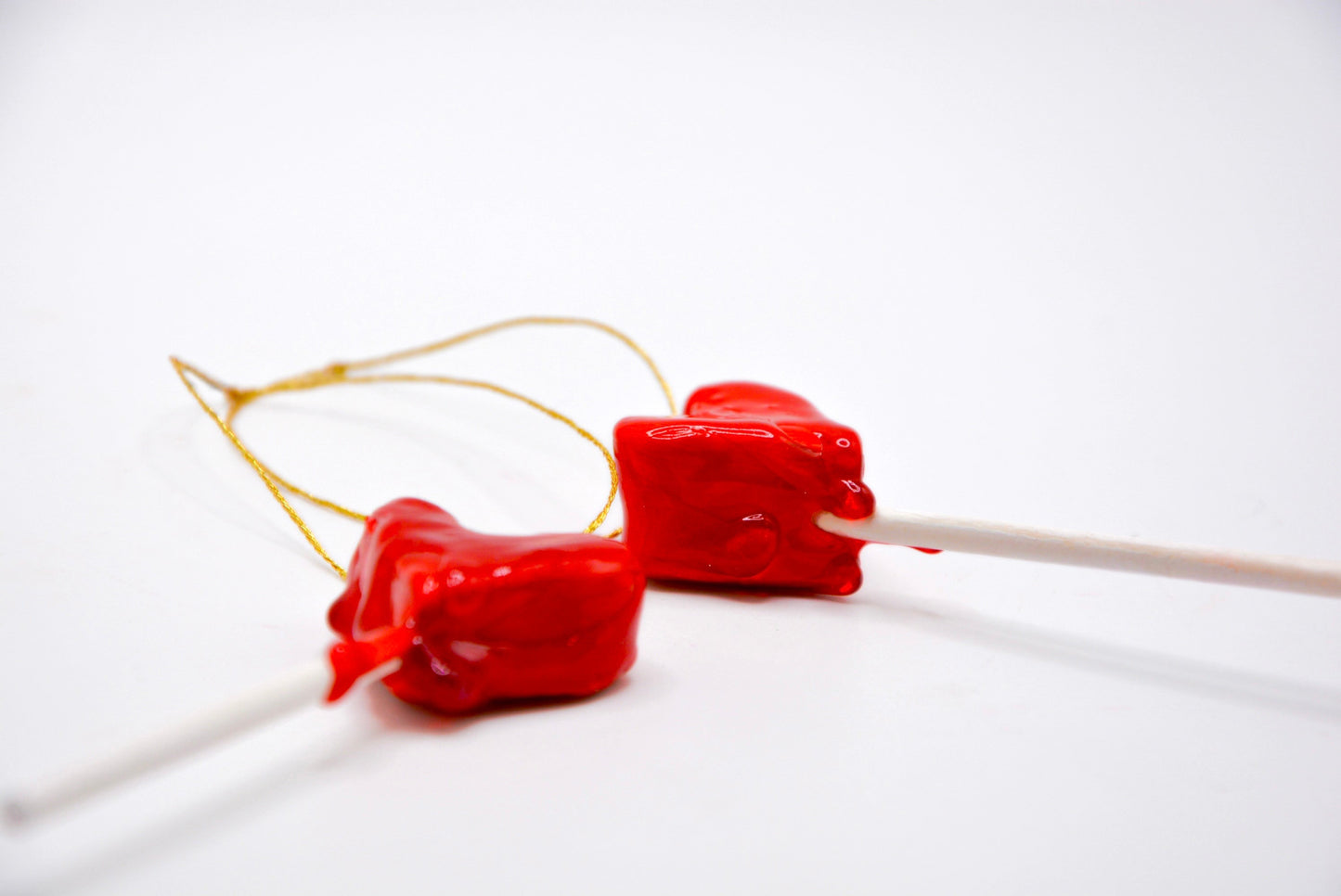 CERAMIC MELTING HEART LOLLIPOP ORNAMENT