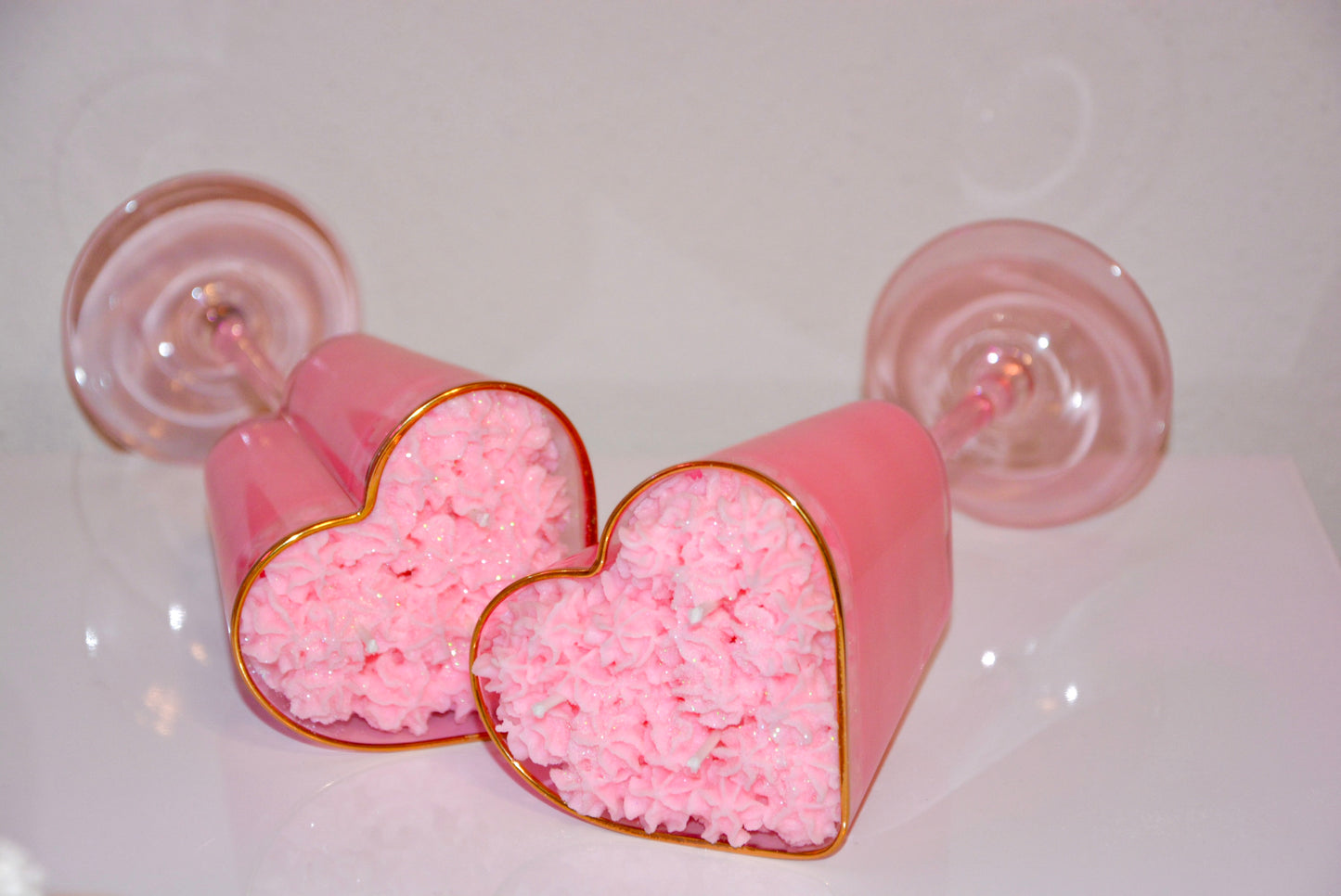 STRAWBERRY MILK HEART GLASS CANDLE