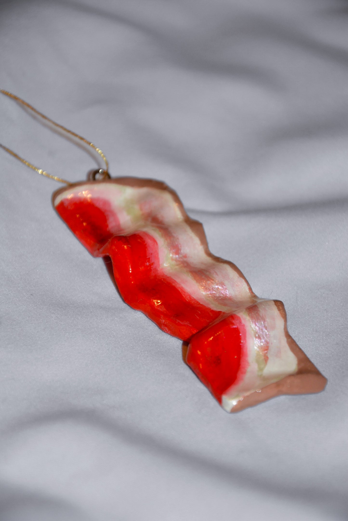 CERAMIC BACON ORNAMENT