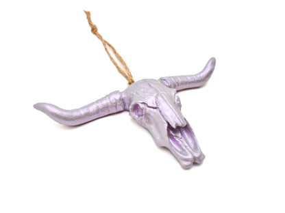 METALLIC PURPLE SKULL ORNAMENT