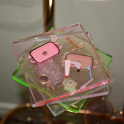 ACRYLIC TINTED DOLLHOUSE COASTER SET