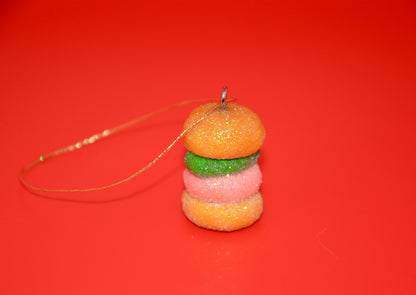 mini CERAMIC GUMMY BURGER ORNAMENT