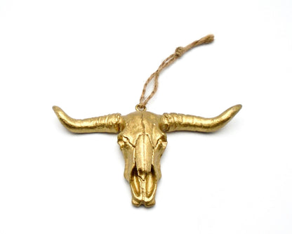 METALLIC GOLD SKULL ORNAMENT