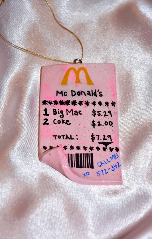 CERAMIC MICKEY D’S “RECEIPT” ORNAMENT