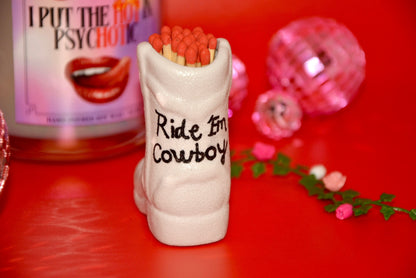 RIDE ‘EM COWBOY MATCHSTICK HOLDER