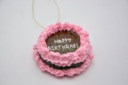 CERAMIC BIRTHDAY CAKE ORNAMENT