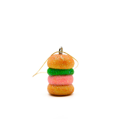 mini CERAMIC GUMMY BURGER ORNAMENT