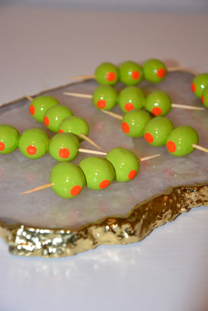 CERAMIC PIMENTO OLIVES - SET OF THREE