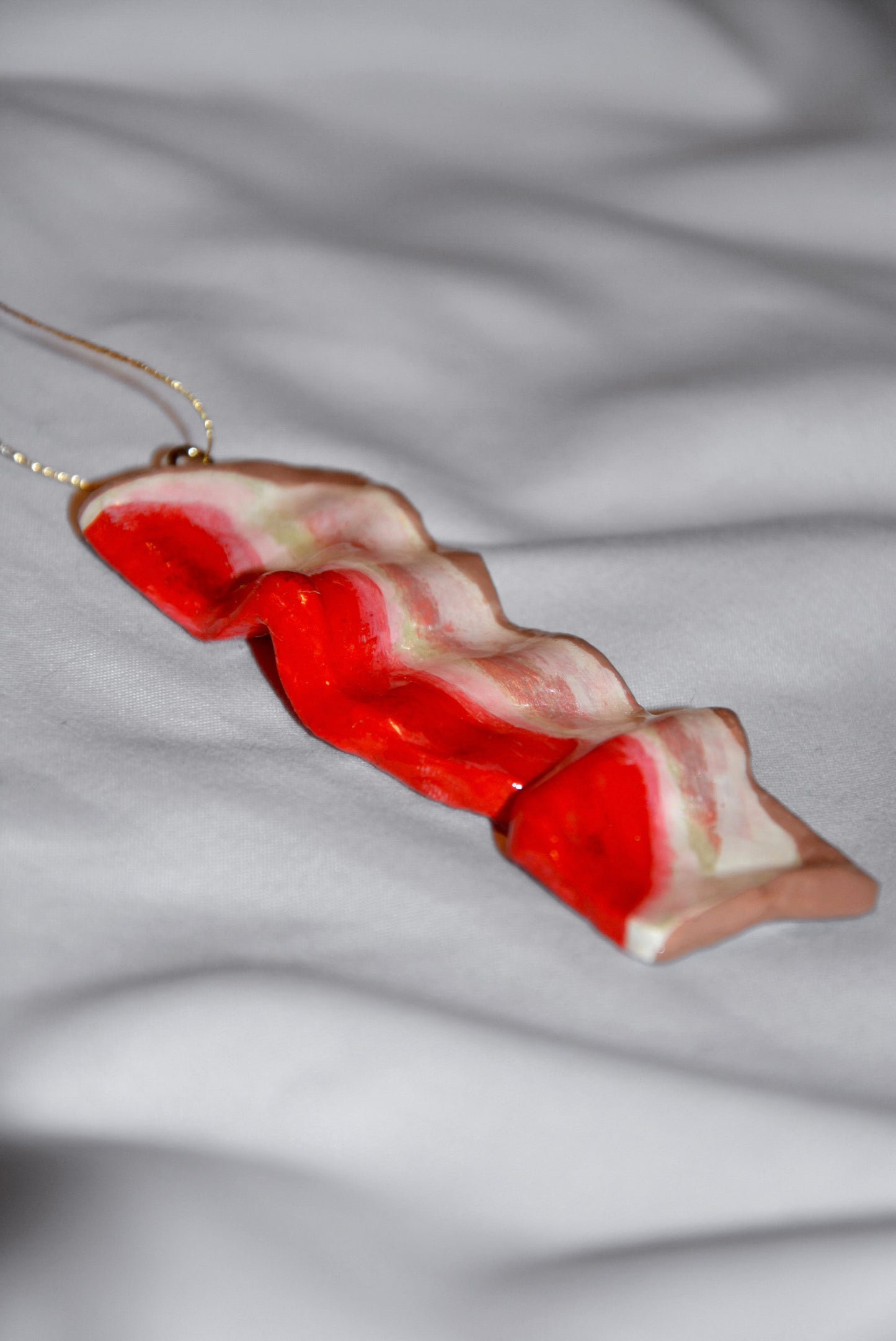 CERAMIC BACON ORNAMENT