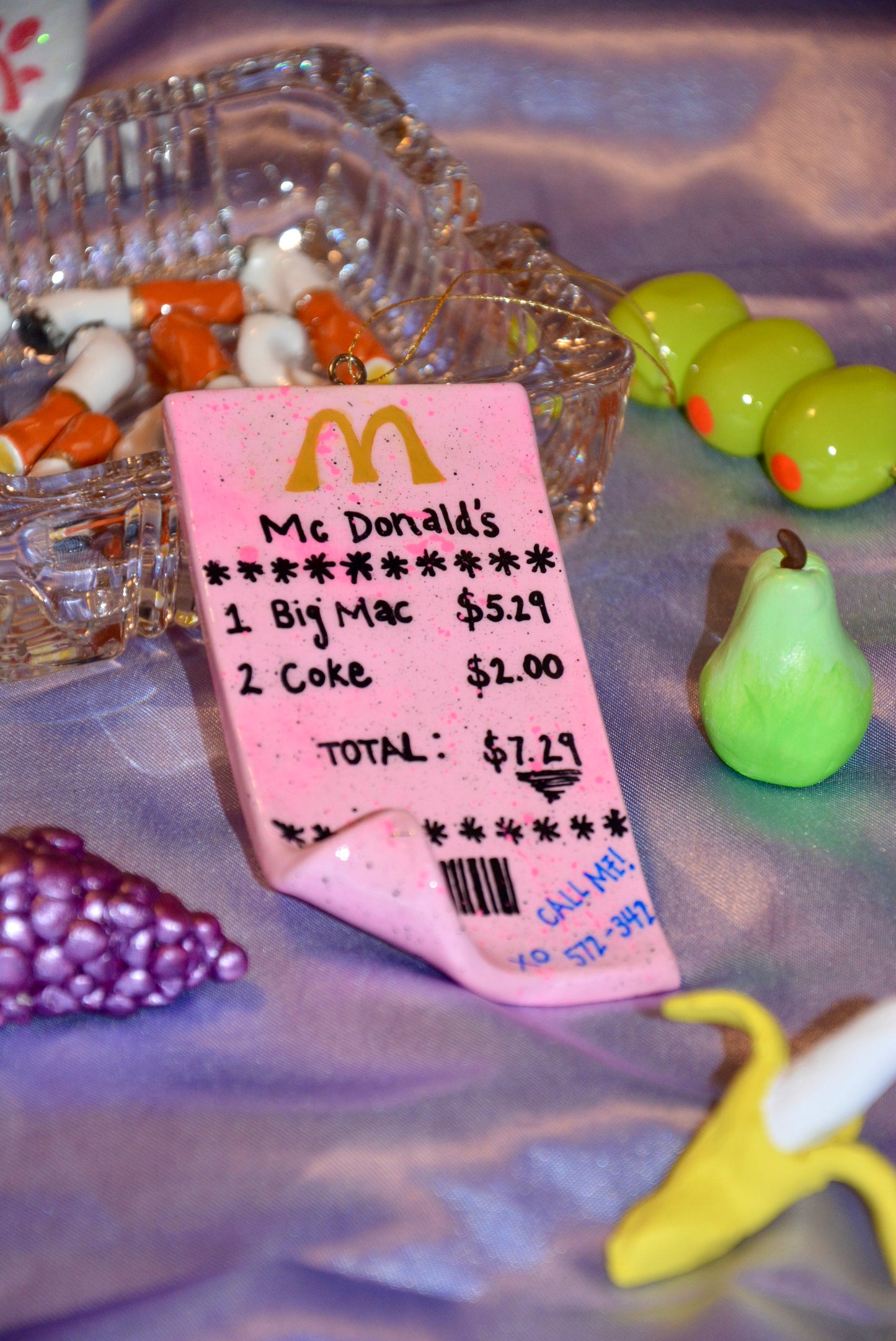 CERAMIC MICKEY D’S “RECEIPT” ORNAMENT