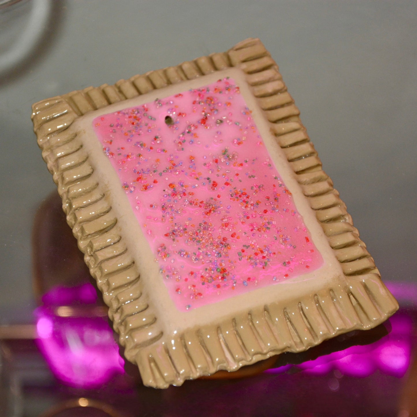 CERAMIC STRAWBERRY POP-TART INCENSE HOLDER