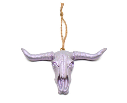 METALLIC PURPLE SKULL ORNAMENT