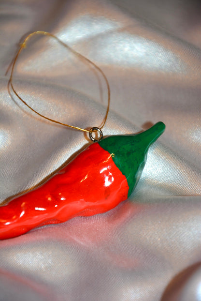 CERAMIC CHILI PEPPER ORNAMENT