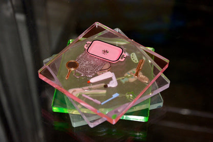 ACRYLIC TINTED DOLLHOUSE COASTER SET