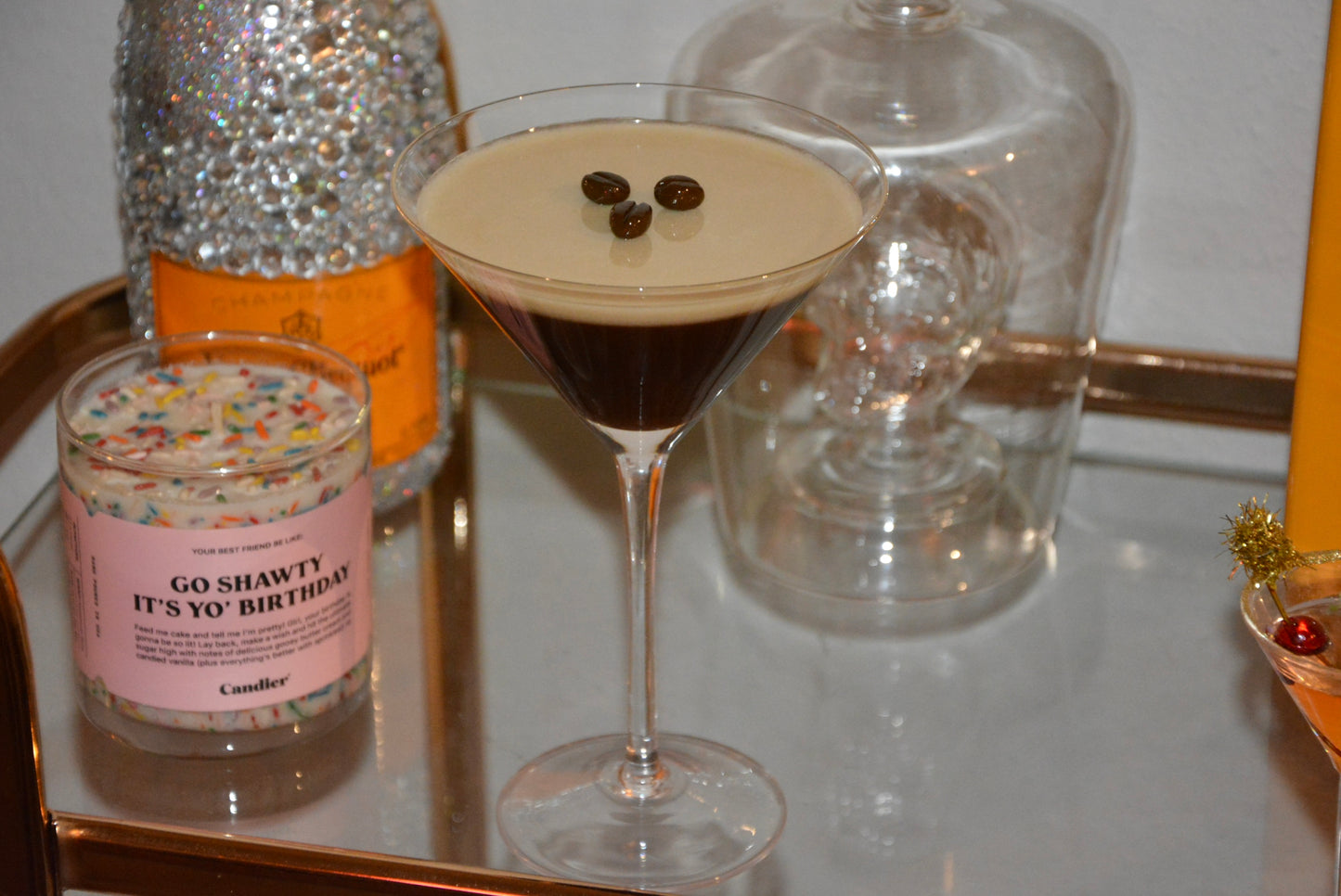 FAUX ESPRESSO MARTINI DECOR