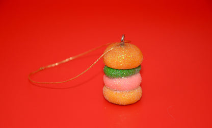 mini CERAMIC GUMMY BURGER ORNAMENT