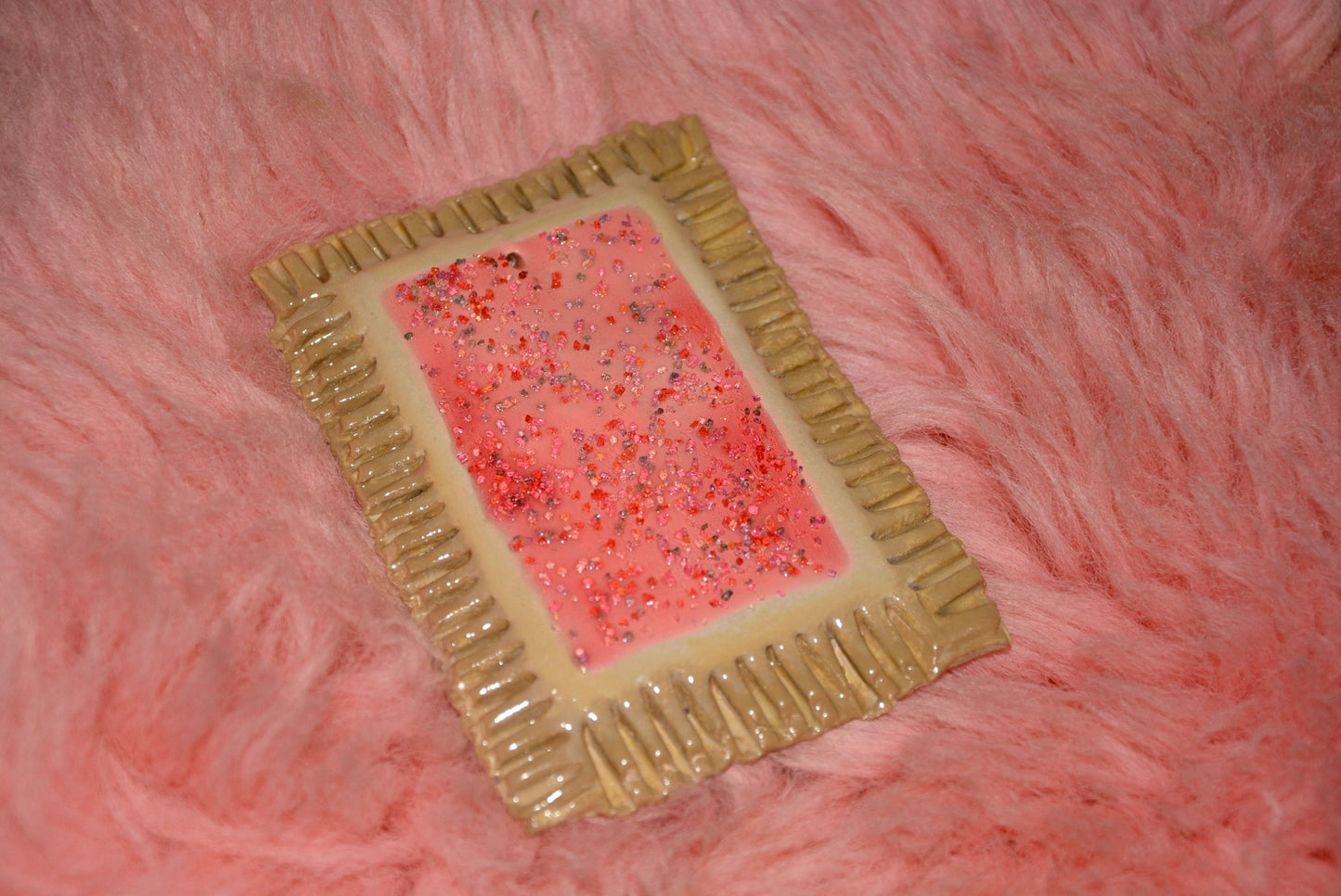 CERAMIC STRAWBERRY POP-TART INCENSE HOLDER