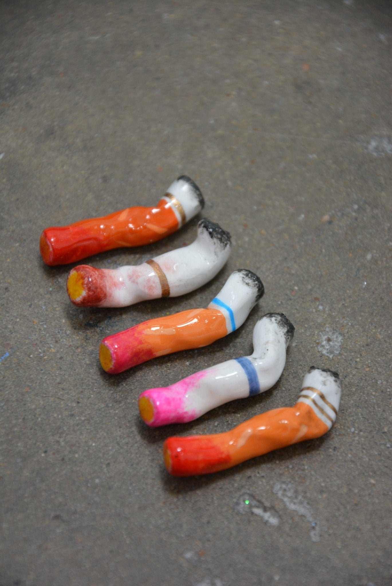 LIPSTICK STAINED CERAMIC CIGARETTES - SET OF FIVE - House of Savage