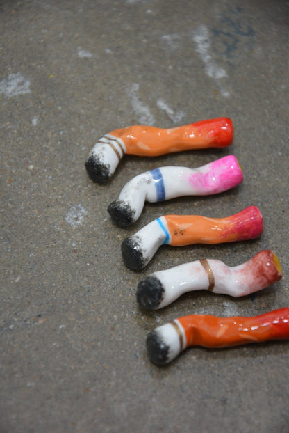 LIPSTICK STAINED CERAMIC CIGARETTES - SET OF FIVE - House of Savage