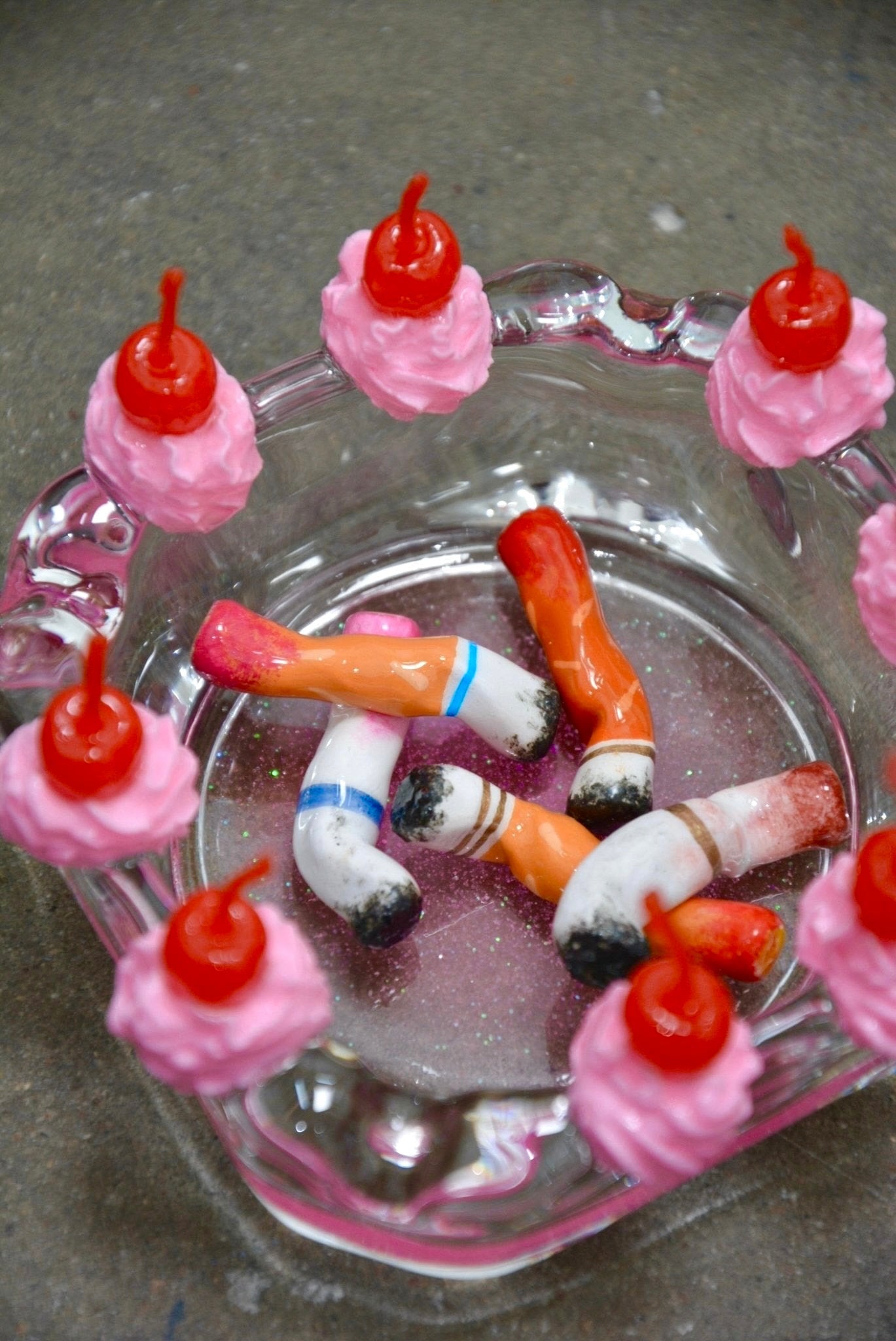 LIPSTICK STAINED CERAMIC CIGARETTES - SET OF FIVE - House of Savage