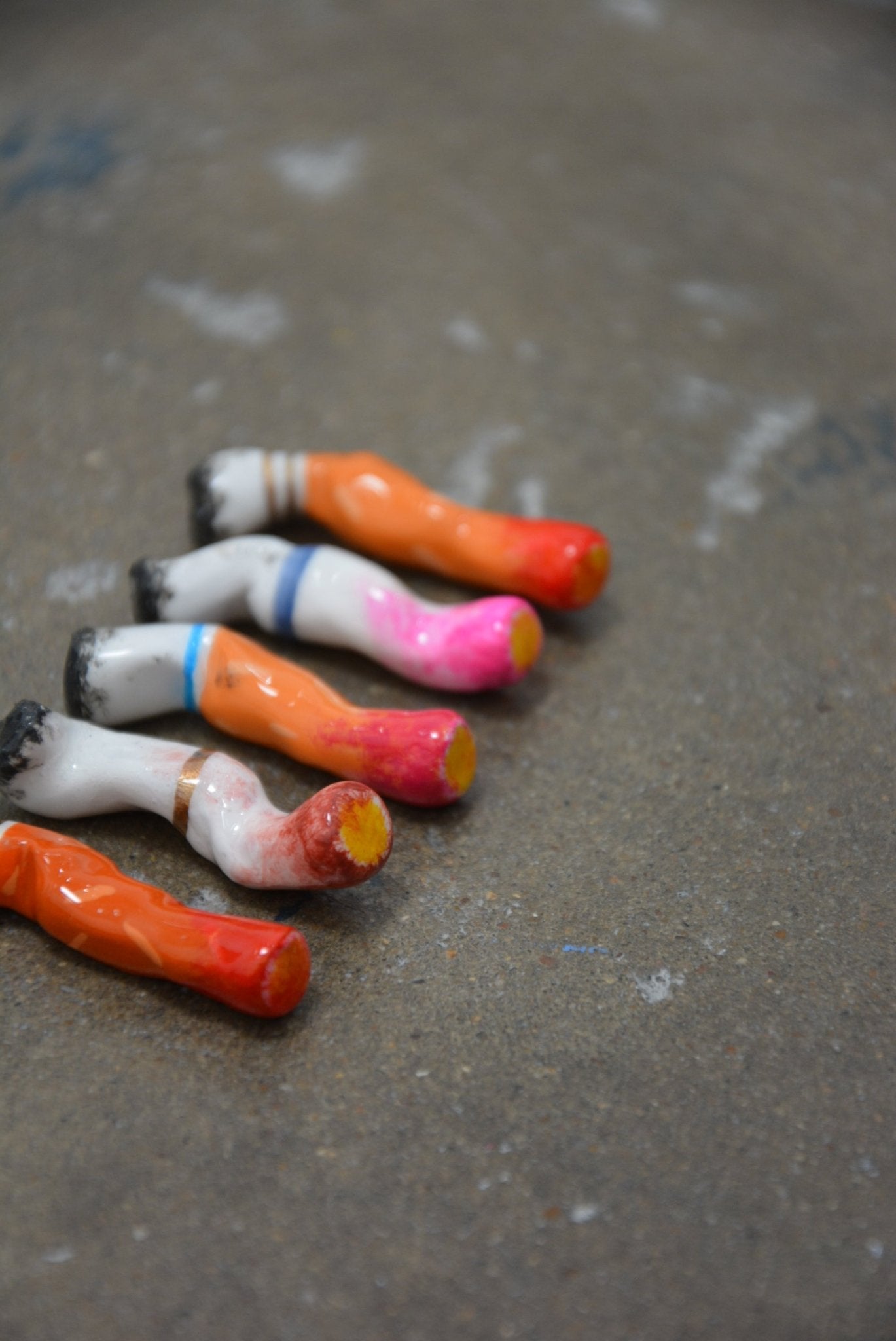 LIPSTICK STAINED CERAMIC CIGARETTES - SET OF FIVE - House of Savage