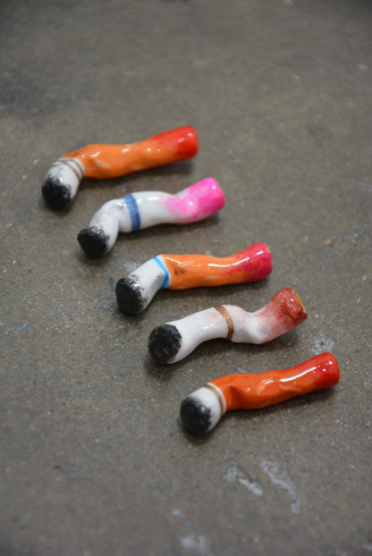 LIPSTICK STAINED CERAMIC CIGARETTES - SET OF FIVE - House of Savage