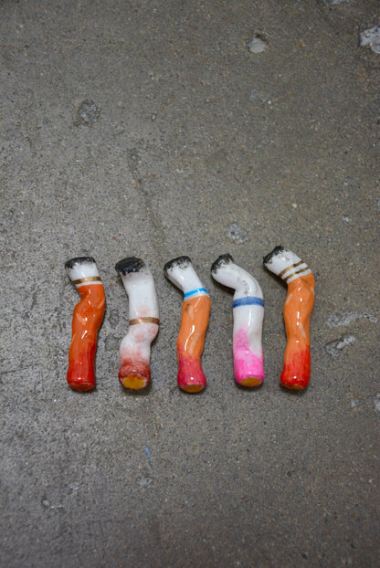 LIPSTICK STAINED CERAMIC CIGARETTES - SET OF FIVE - House of Savage