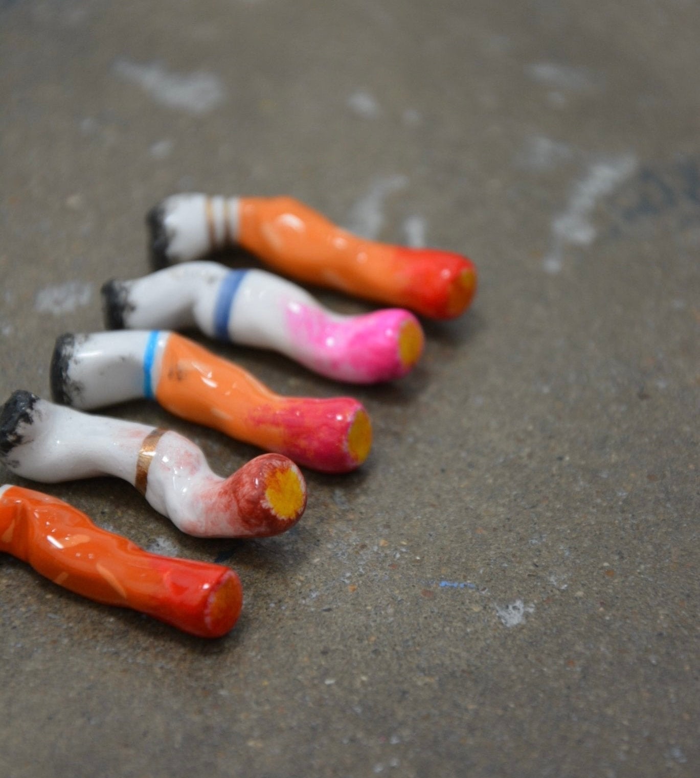 LIPSTICK STAINED CERAMIC CIGARETTES - SET OF FIVE - House of Savage