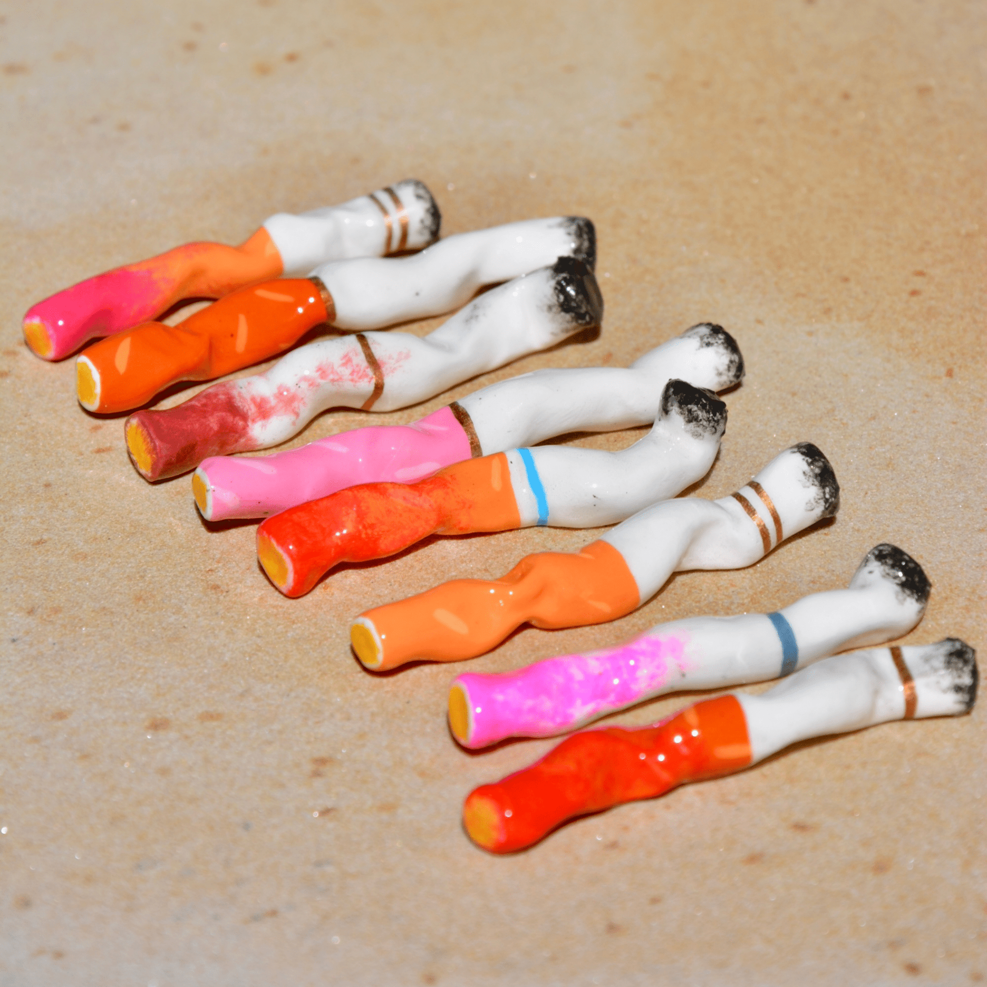 LONG VANITY CERAMIC CIGARETTES - SET OF EIGHT - House of Savage