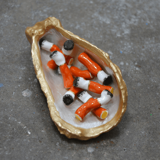 OYSTER SHELL CIGARETTE SCULPTURE - House of Savage