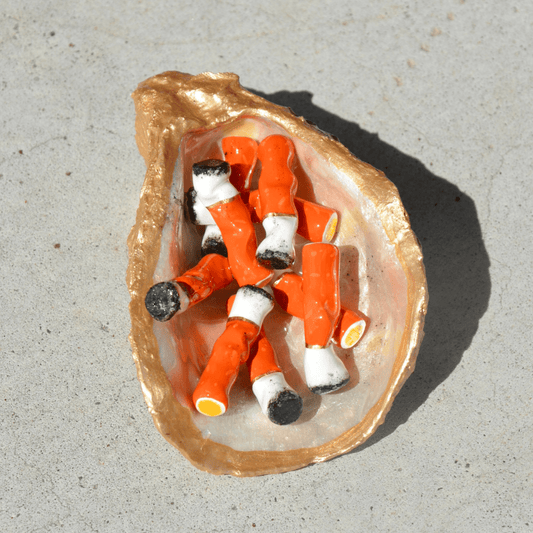 OYSTER SHELL CIGARETTE SCULPTURE - House of Savage