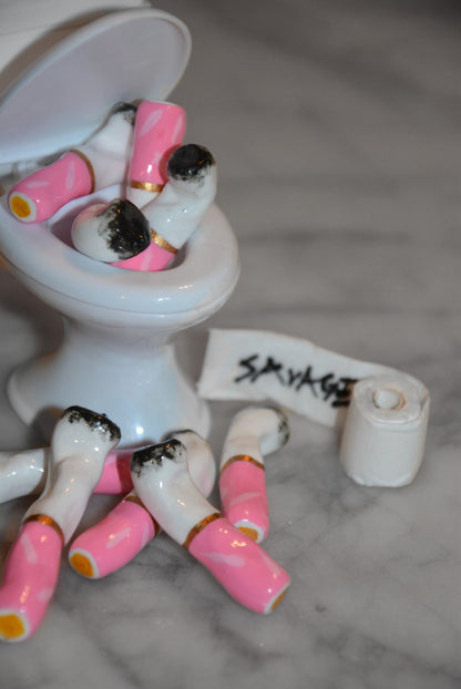 PINK CERAMIC CIGARETTES - SET OF THREE - House of Savage