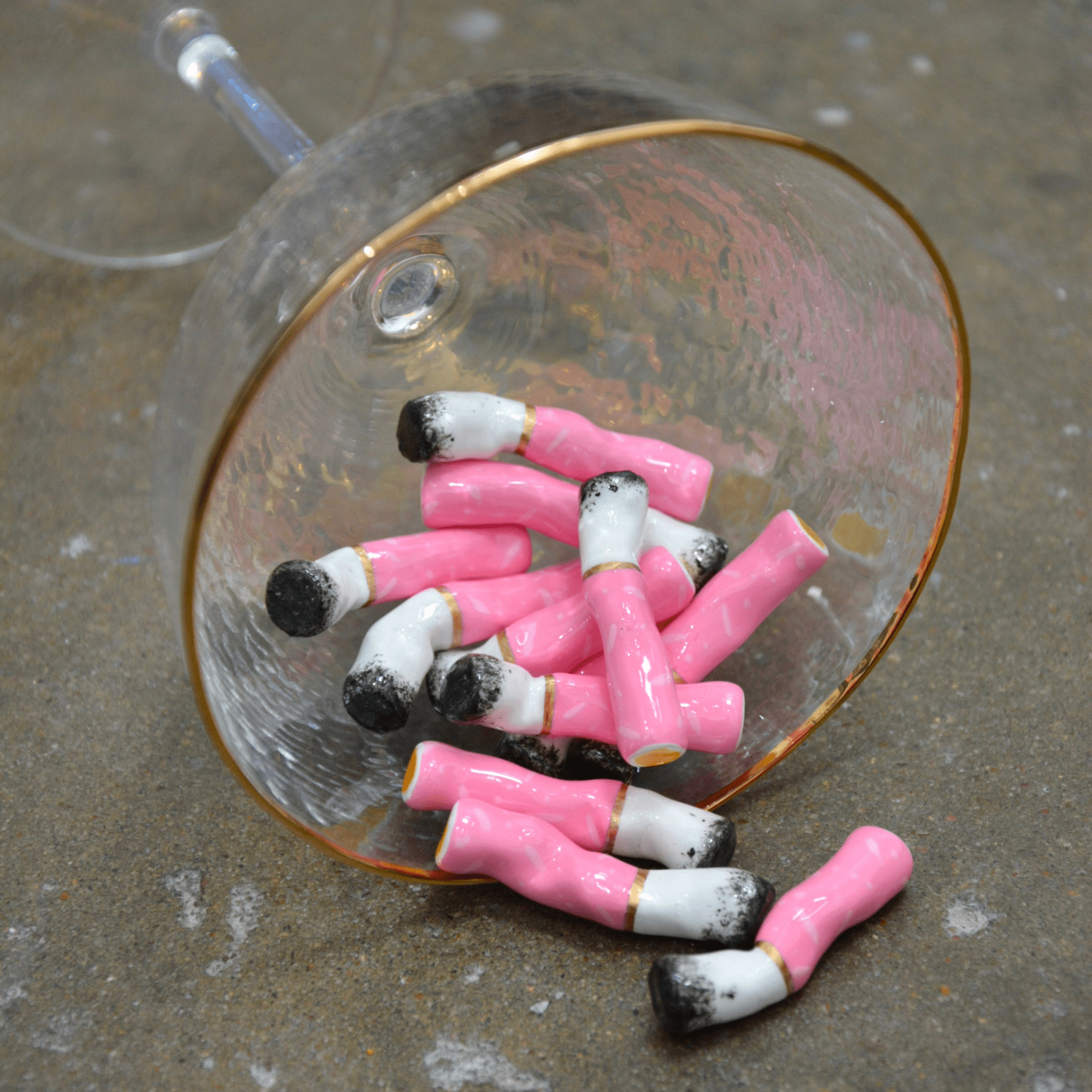 PINK CERAMIC CIGARETTES - SET OF THREE - House of Savage
