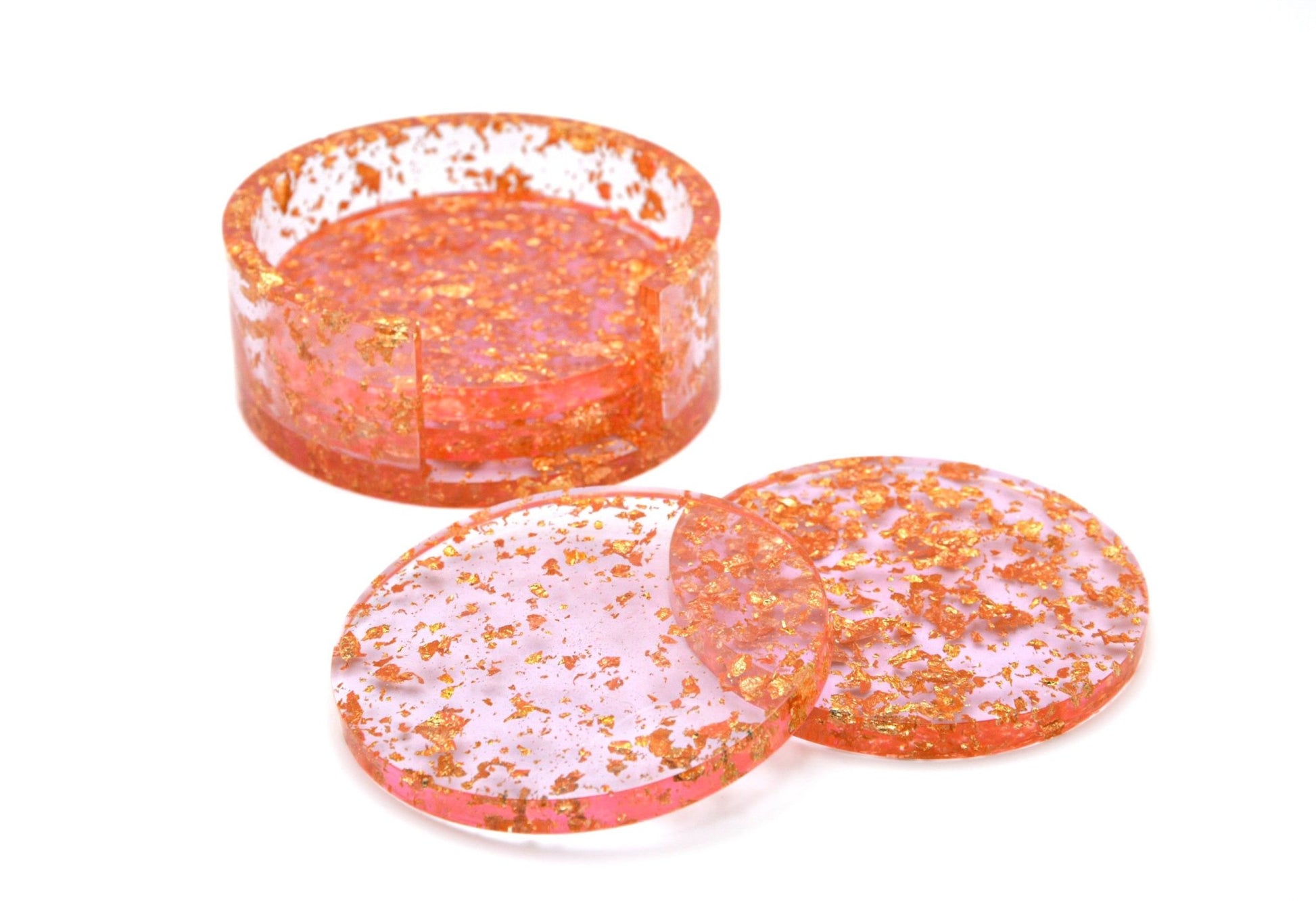 PINK GOLD LEAF COASTER SET - House of Savage