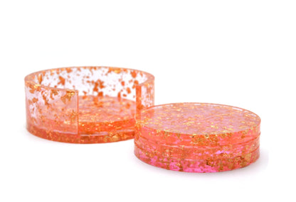 PINK GOLD LEAF COASTER SET - House of Savage