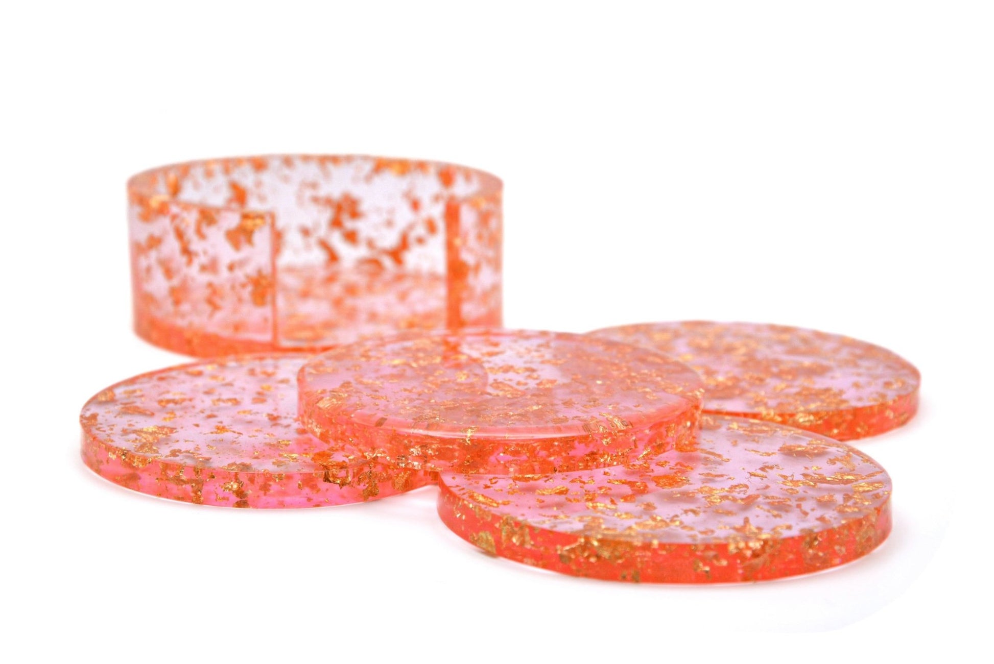 PINK GOLD LEAF COASTER SET - House of Savage