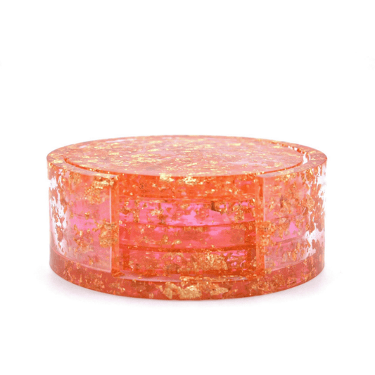 PINK GOLD LEAF COASTER SET - House of Savage